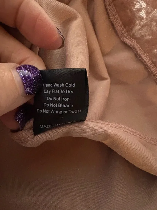 POL Crushed Velvet Zip Hoodie in Dusty Rose - Picture 12 of 13